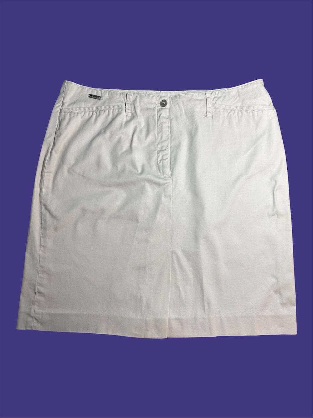 Lauren Ralph Lauren Light Beige Mini Cotton Skirt size 14 Tailored Classic Prep